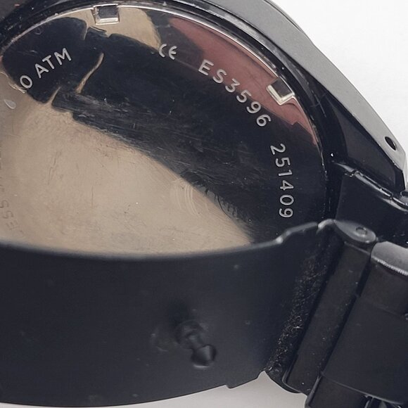 FOSSIL Women's Decker Watch Black Rhinestone Gold Tone - Picture 11 of 13